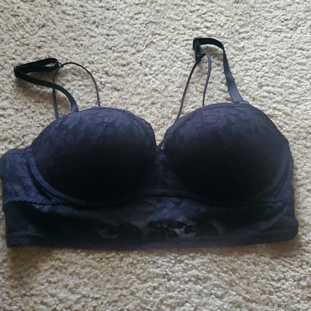 Pink, Lace Bralette Push Up